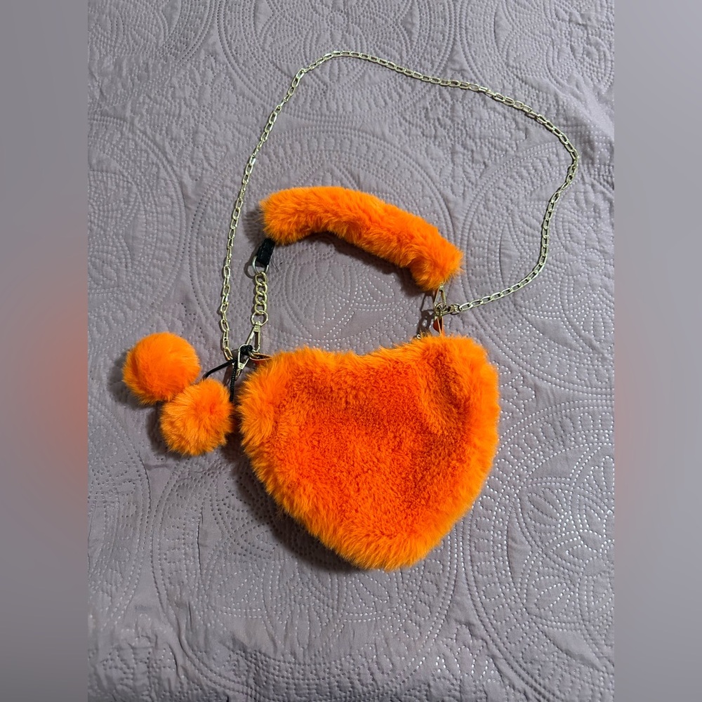 Heart Shaped Faux Fur Purse